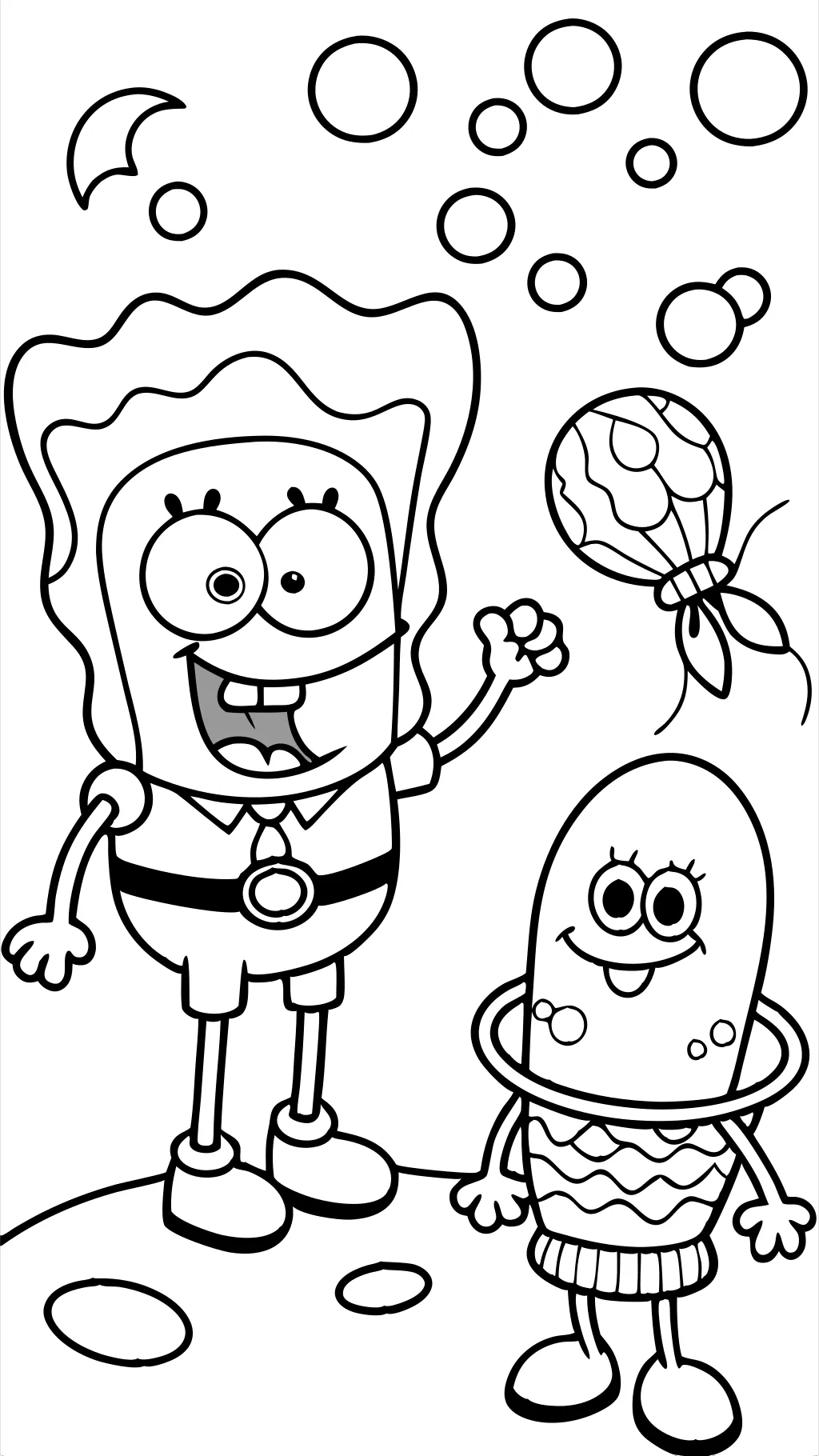 spongebob and sandy coloring pages